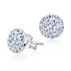 Rhodium Plated Silver Stud Earrings STS-2824-RP